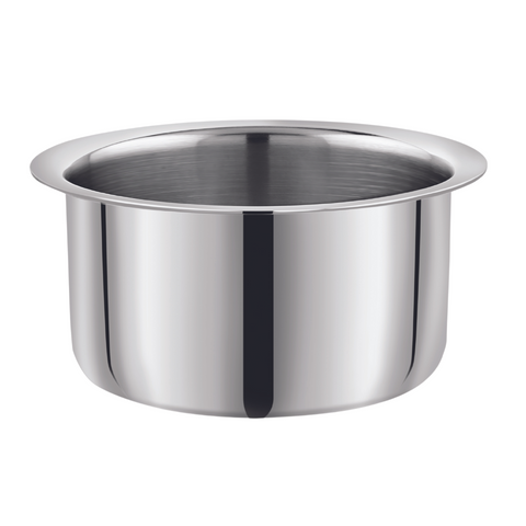 Vinod – Claro Heavy Gauge Stainless Steel Tope (Plain), 1.5 mm – Capacity 0.9 Liter