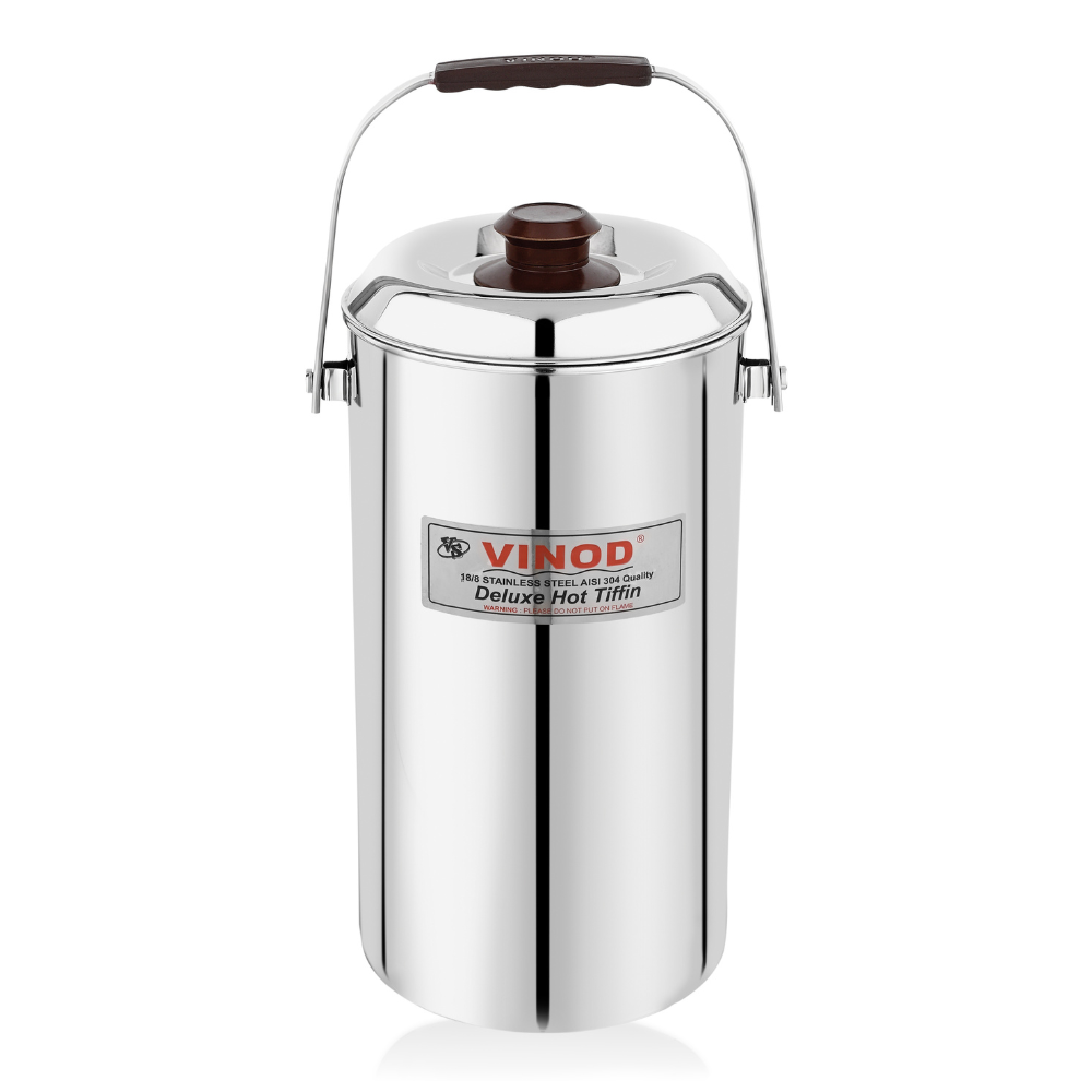 Vinod Stainless Steel Deluxe Hot Tiffin – 5 Compartment