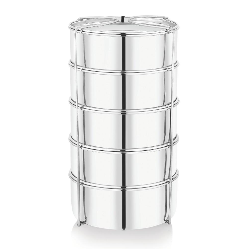 Vinod Stainless Steel Deluxe Hot Tiffin – 5 Compartment