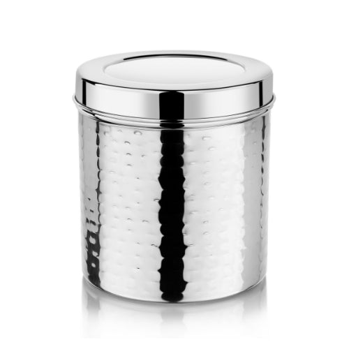 VINOD Stainless Steel Hammered Deep Dabba – Premium Steel food storage container for Kitchen – Set of 3 Pieces, 350 ml, 500 ml &#038; 750 ml, No 7 to No 9