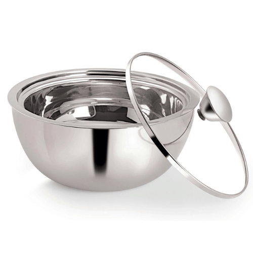VINOD Stainless Steel Montero Insulated Casserole with Glass Lid & Steel Knob