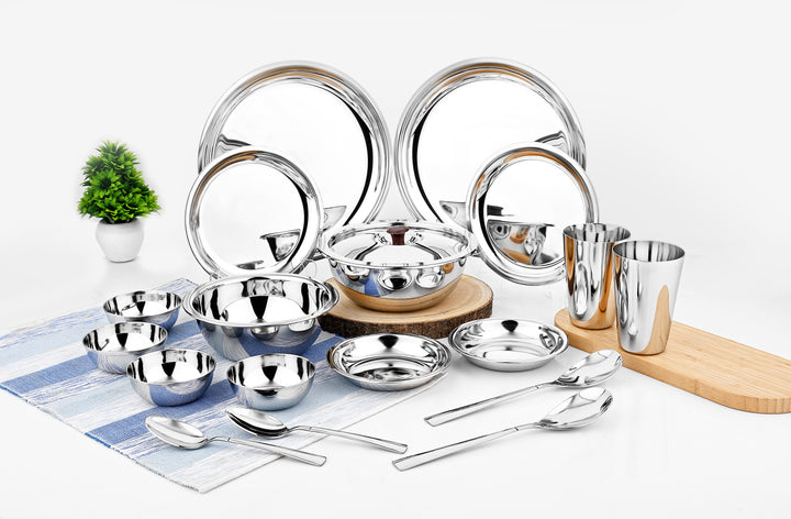 Vinod Stainless Steel 18 Pieces. Dinner Set