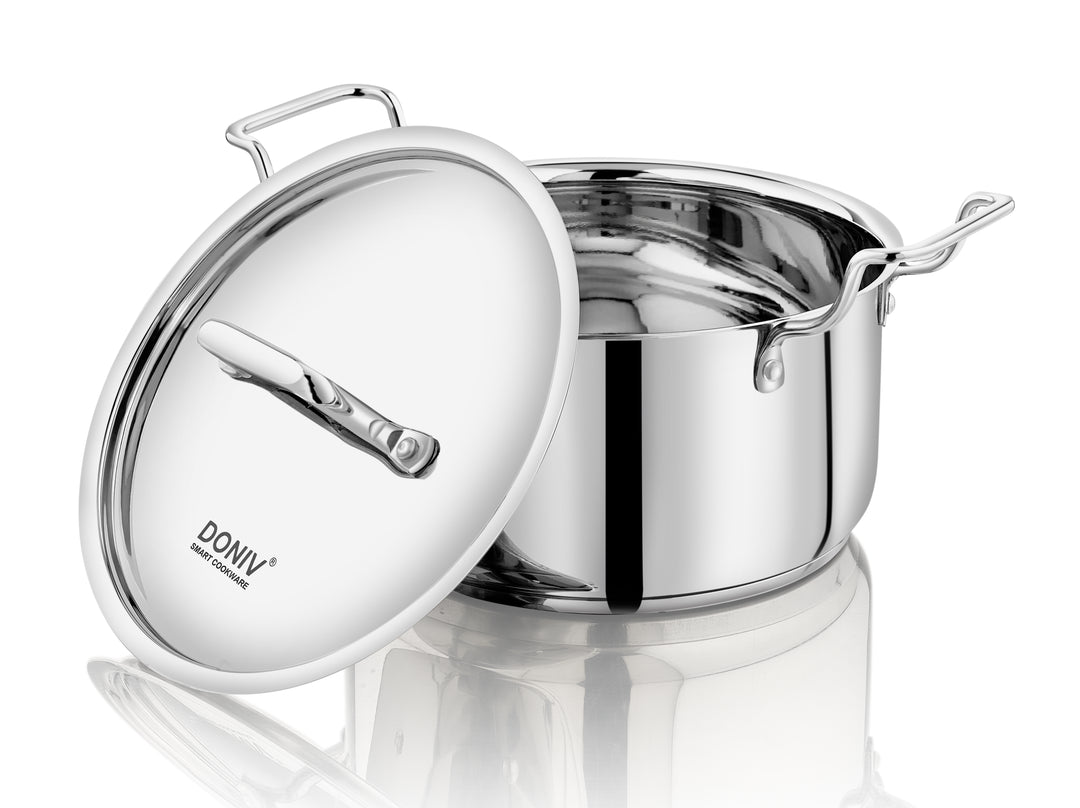 Vinod – Doniv Majestic Stainless Steel Sandwich Bottom Sauce Pot With Lid 18 cm/2.4 ltr – Induction Friendly