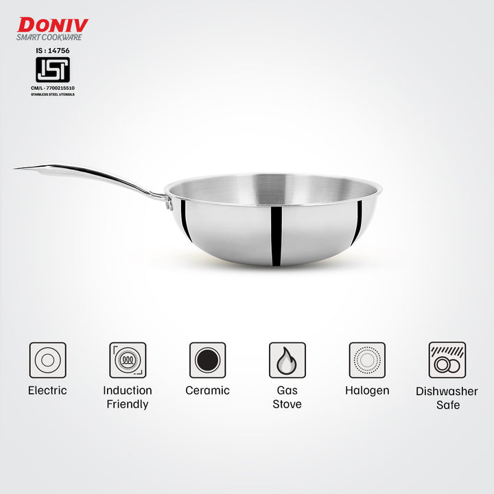 VINOD Doniv Titanium Triply Stainless Steel Wok information