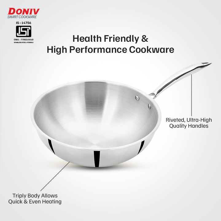 VINOD Doniv Titanium Triply Stainless Steel Wok performance