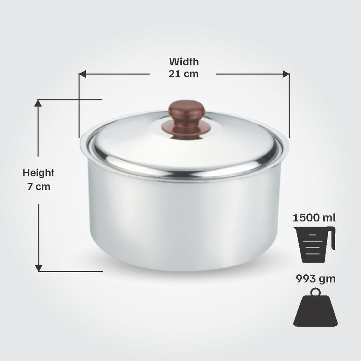 VINOD Stainless Steel Hot Pot_1500 ml