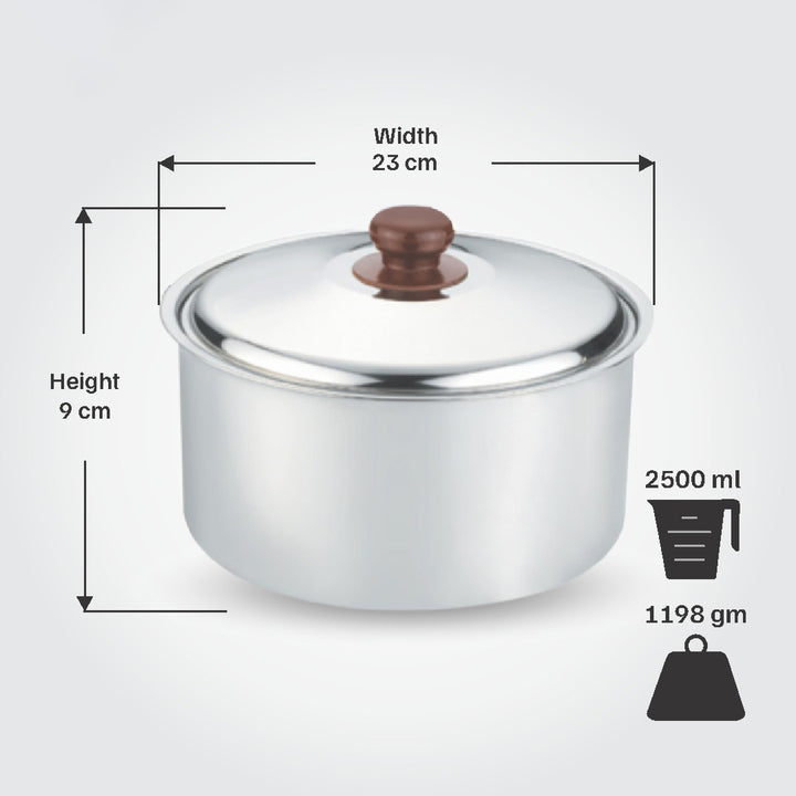 VINOD Stainless Steel Hot Pot_2500 ml