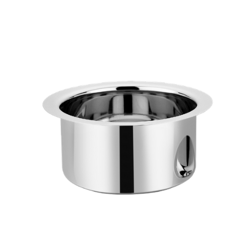 Vinod Stainless Steel Induction Friendly Round Bottom Tope Without Lid - Three Set - 650 ml, 1000ml & 1500ml - (No. 9, 10 & 11)