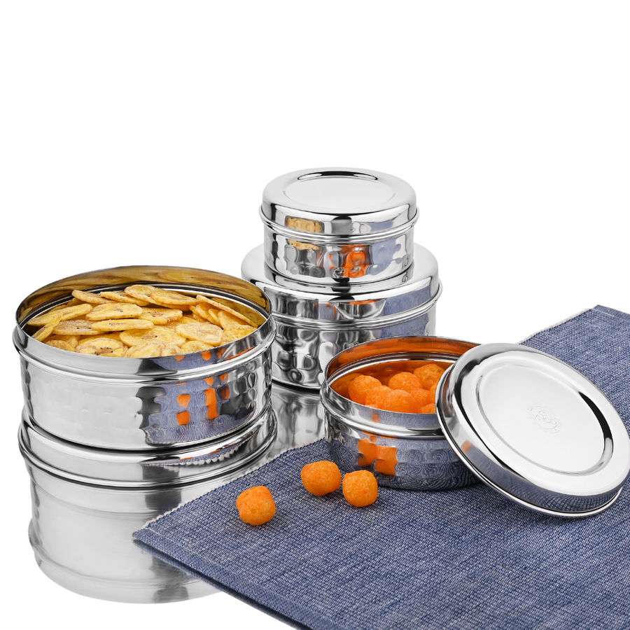 Vinod-Stainless-Steel-Hammered-Puri-Dabba