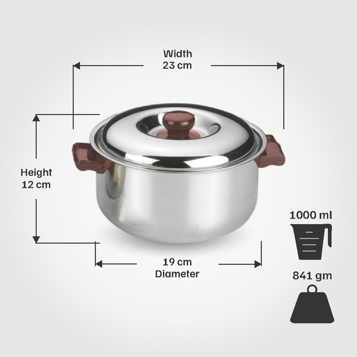 Vinod Stainless Steel Hot Casserole_1000 ml