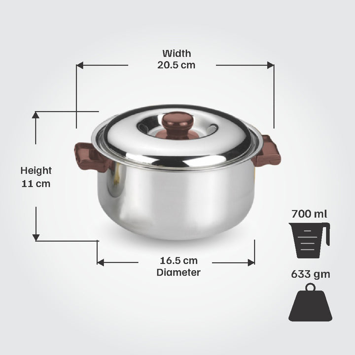 Vinod Stainless Steel Hot Casserole 700 ml