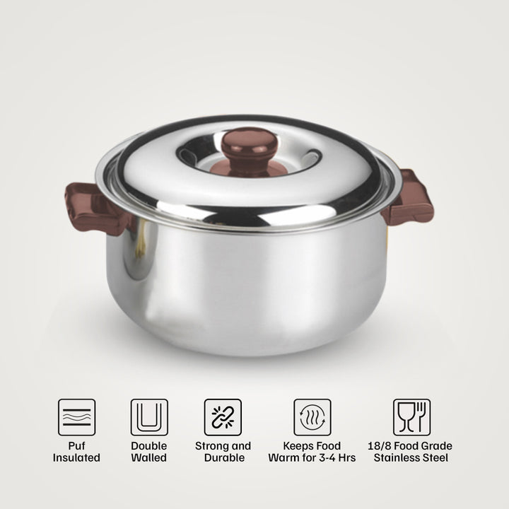 Vinod Stainless Steel Hot Casserole Features