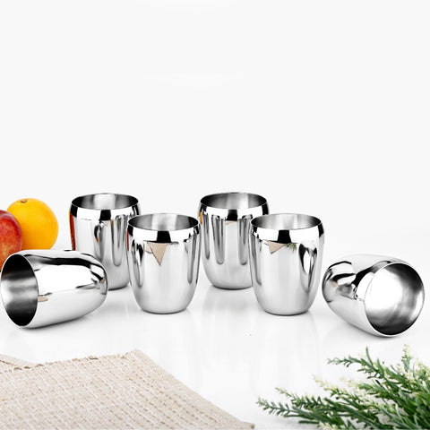 Vinod Stainless Steel Mango Glass – Six Glasses in one Box (300 ml)