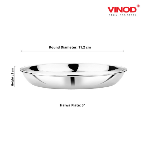 Vinod Stainless Steel Round Beeding Halwa Plate